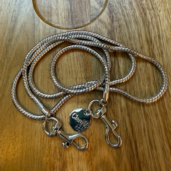 Clare V CROSSBODY STRAP SILVER SNAKE NWT 5mm 44.5 inches long retail $115 - Picture 4 of 7